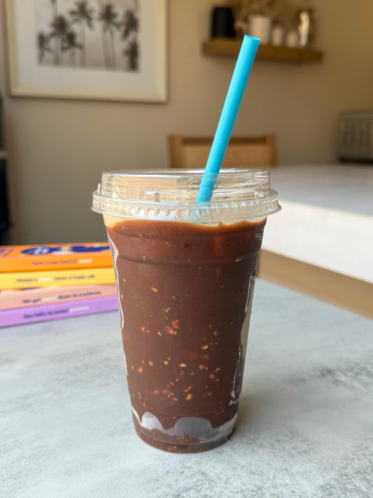 Recipe: Peanut Butter Chocolate Shell Iced Latte
