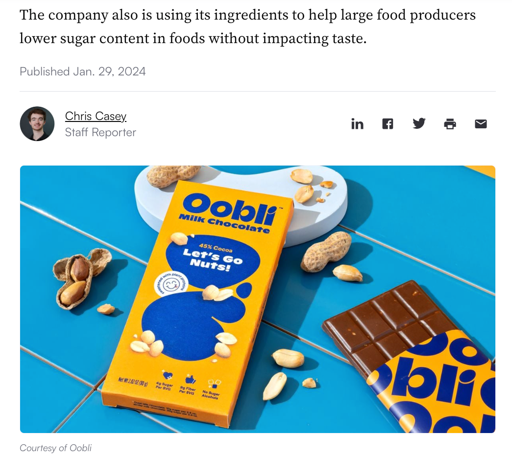 Oobli’s low-sugar chocolates hint at promise of sweet protein alternatives