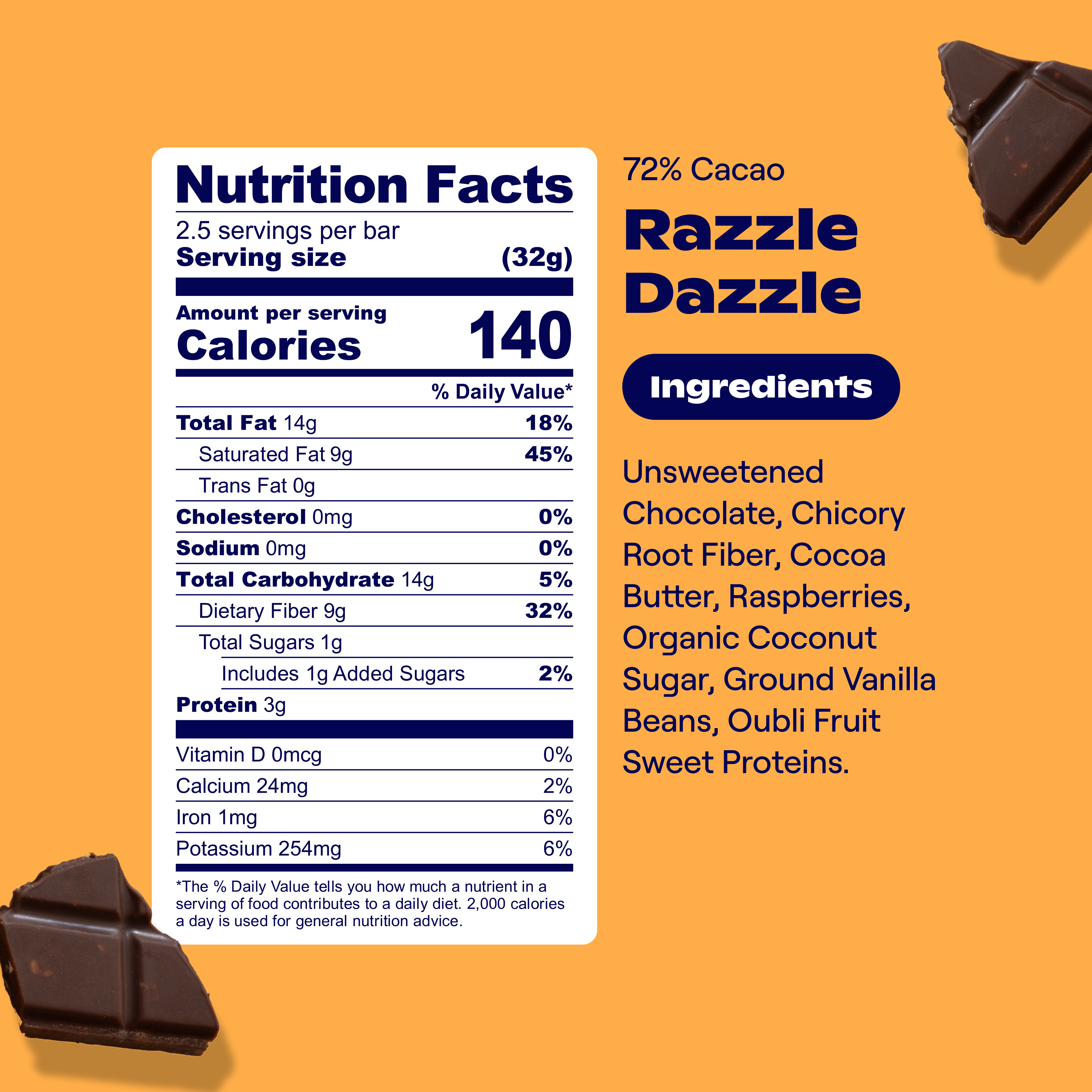 Dark Chocolate Razzle Dazzle Bars – Oobli